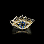 Cubism Eye ring set in 18ct yellow gold with Australian black sapphires, diamonds, spinel gemstones by Stefano Canturi. Cubism Eye ring set in 18ct yellow gold with Australian black sapphires, diamonds, spinel gemstones by Stefano Canturi.