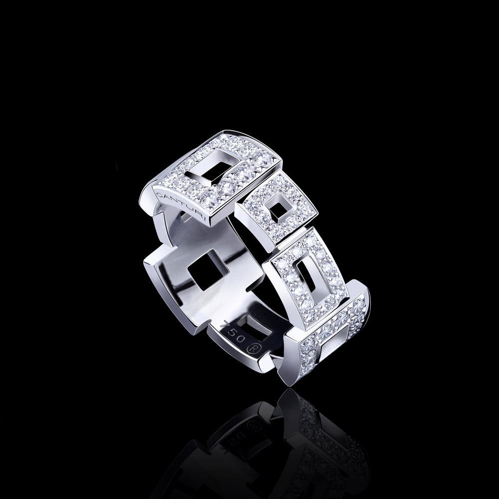 Geometric diamond ring set in 18ct white gold by Stefano Canturi Geometric diamond ring set in 18ct white gold by Stefano Canturi