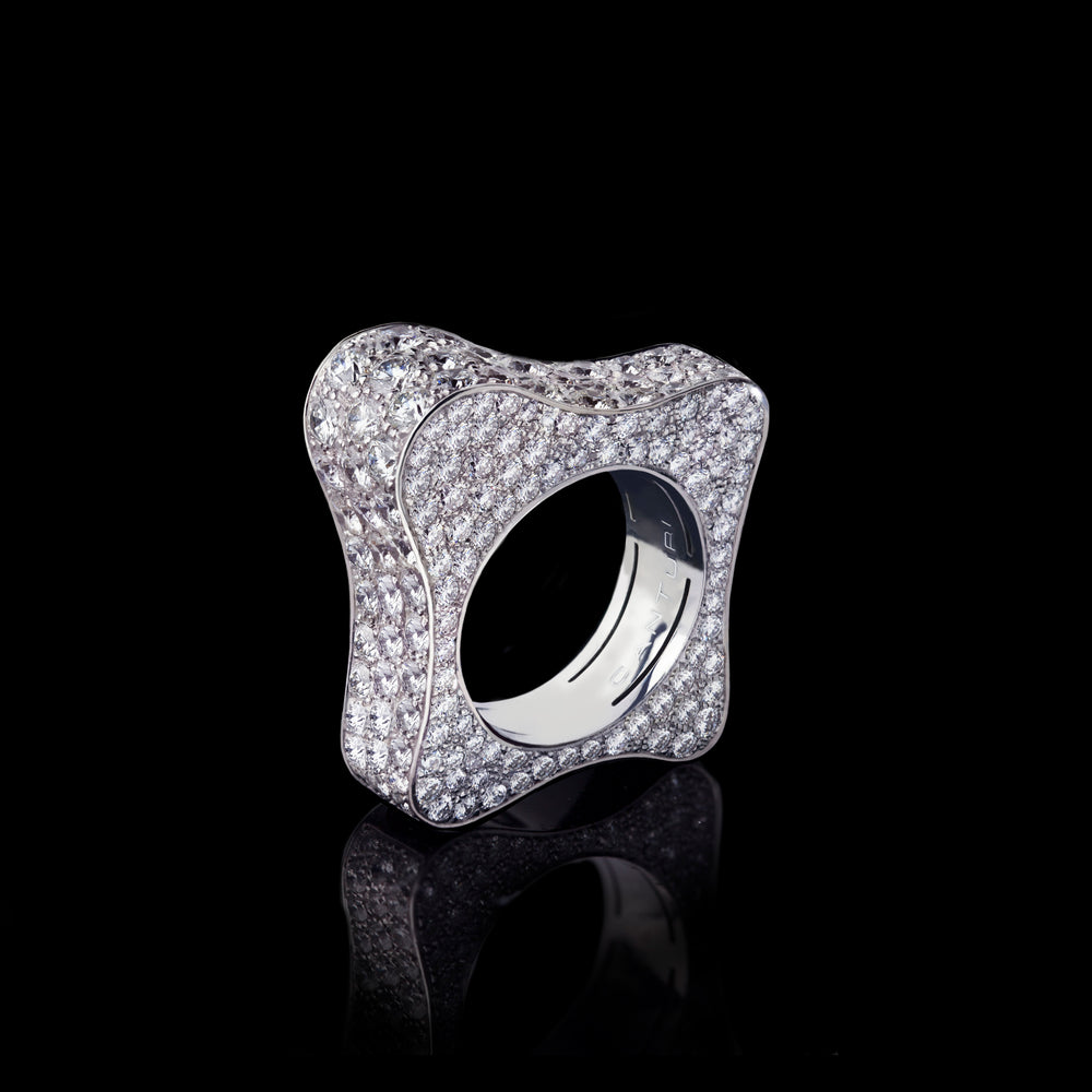 Island Luxe diamond Liquid ring in 18ct white gold by Stefano Canturi Island Luxe diamond Liquid ring in 18ct white gold by Stefano Canturi