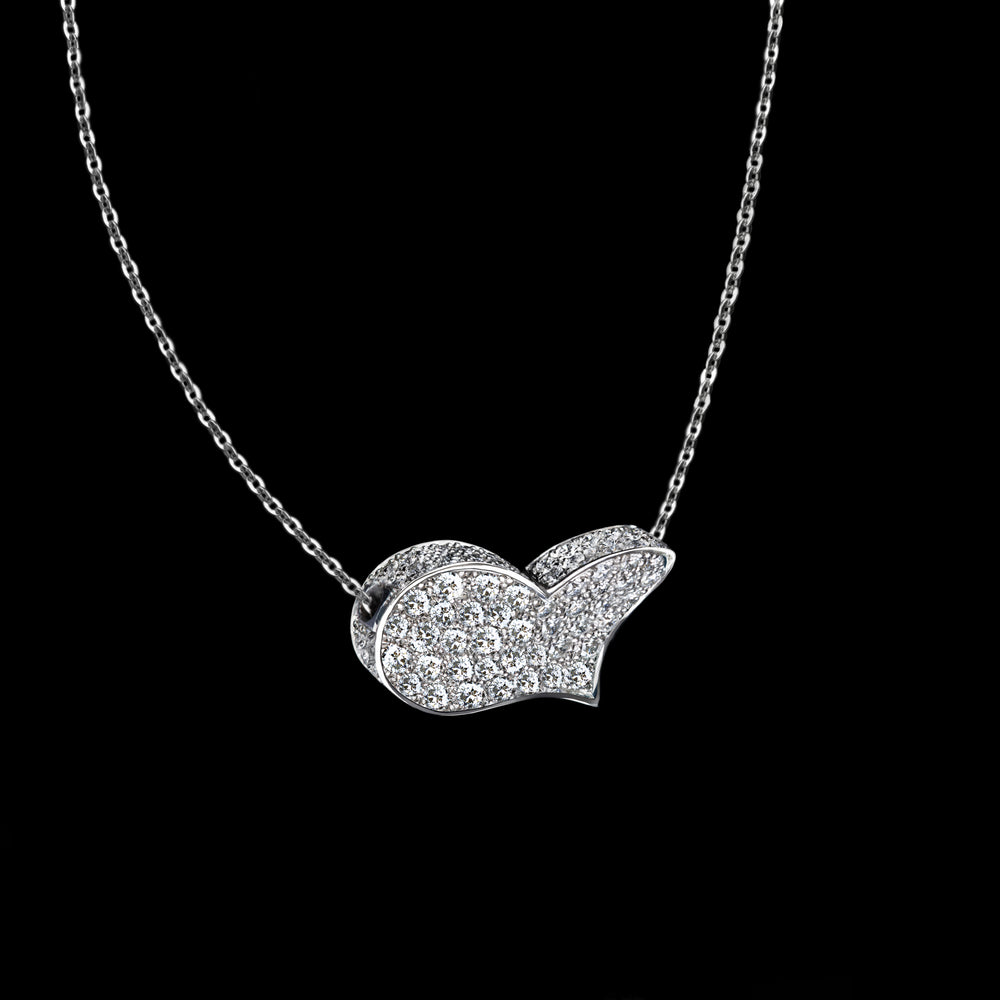 Odyssey diamond Heart pendant necklace set in 18ct white gold by Stefano Canturi Odyssey diamond Heart pendant necklace set in 18ct white gold by Stefano Canturi