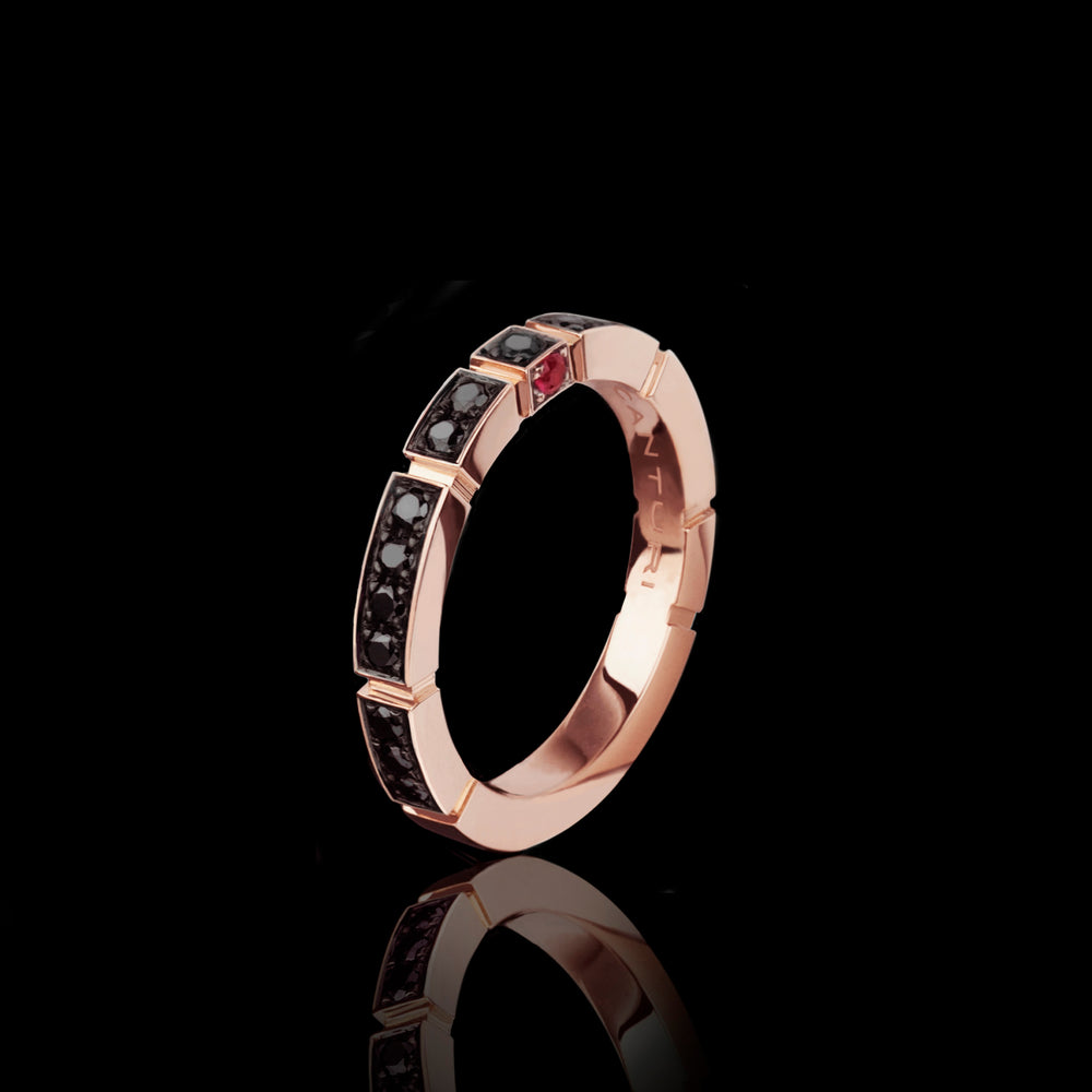 Regina Black Diamond Ruby Ring in 18ct Pink Gold by Stefano Canturi Regina Black Diamond Ruby Ring in 18ct Pink Gold by Stefano Canturi