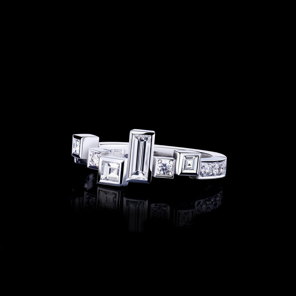 Cubism Radiant Diamond Ring set in 18ct White Gold by Stefano Canturi Cubism Radiant Diamond Ring set in 18ct White Gold by Stefano Canturi