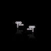 Cubism 3 set baguette diamond earrings set in 18ct white gold by Stefano Canturi