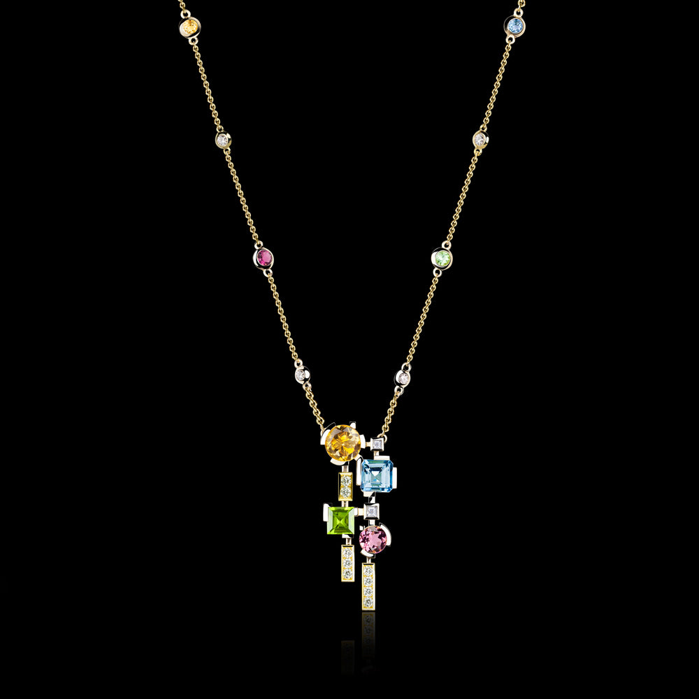 Cubism Colourburst Drop Necklace in 18ct Yellow Gold by Stefano Canturi Cubism Colourburst Drop Necklace in 18ct Yellow Gold by Stefano Canturi