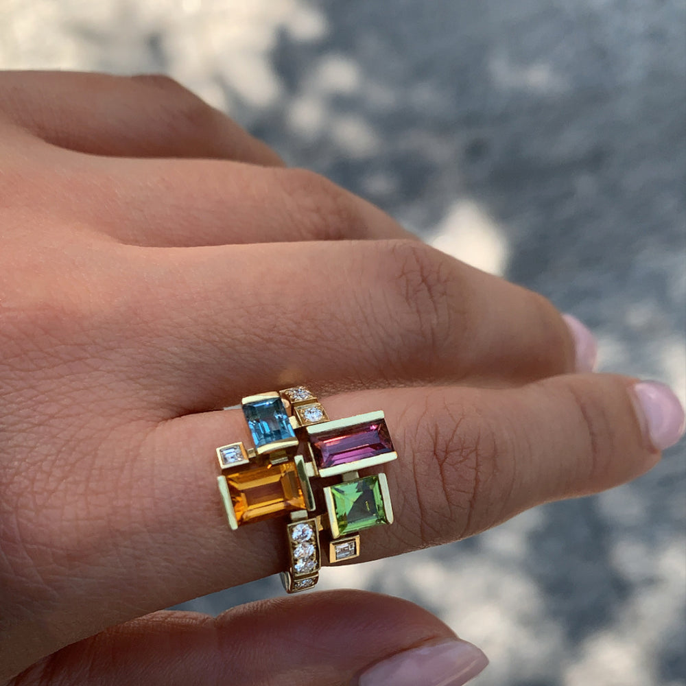 Cubism Colourburst  gemstone ring in 18ct yellow gold by Stefano Canturi Cubism Colourburst  gemstone ring in 18ct yellow gold by Stefano Canturi