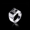 Cubism Signet Australian black sapphire ring set in 18ct white gold by Stefano Canturi