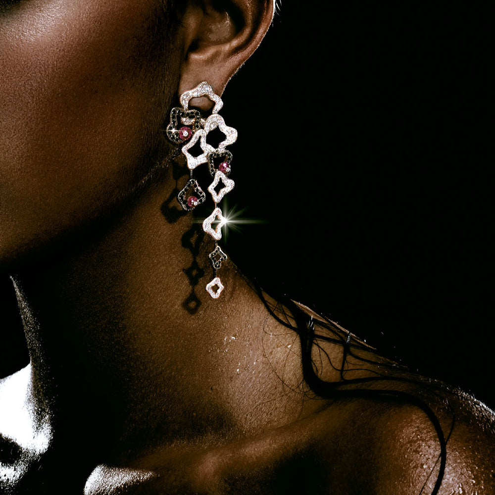 Island Luxe chandelier diamond earrings in 18ct white gold by Stefano Canturi Island Luxe chandelier diamond earrings in 18ct white gold by Stefano Canturi