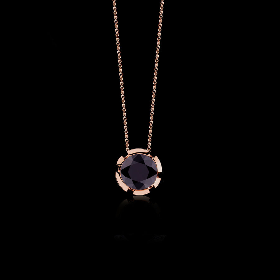 Regina Australian black sapphire necklace in 18ct pink gold by Stefano Canturi