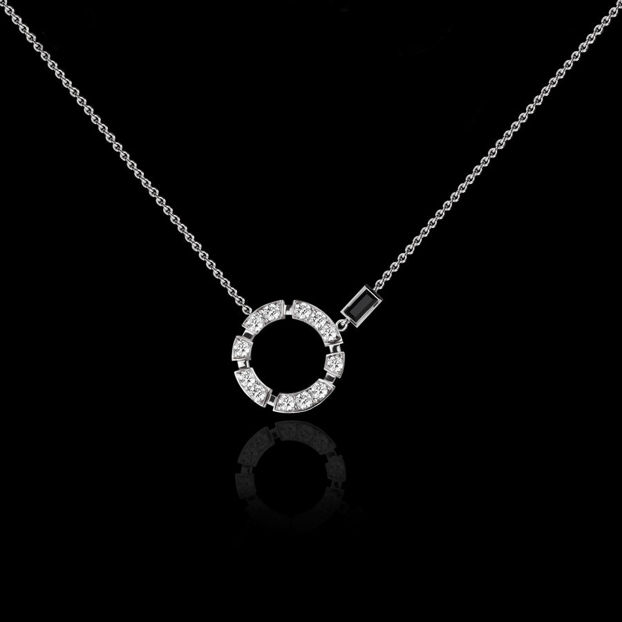 Regina diamond and Australian black sapphire necklace in 18ct white gold by Stefano Canturi