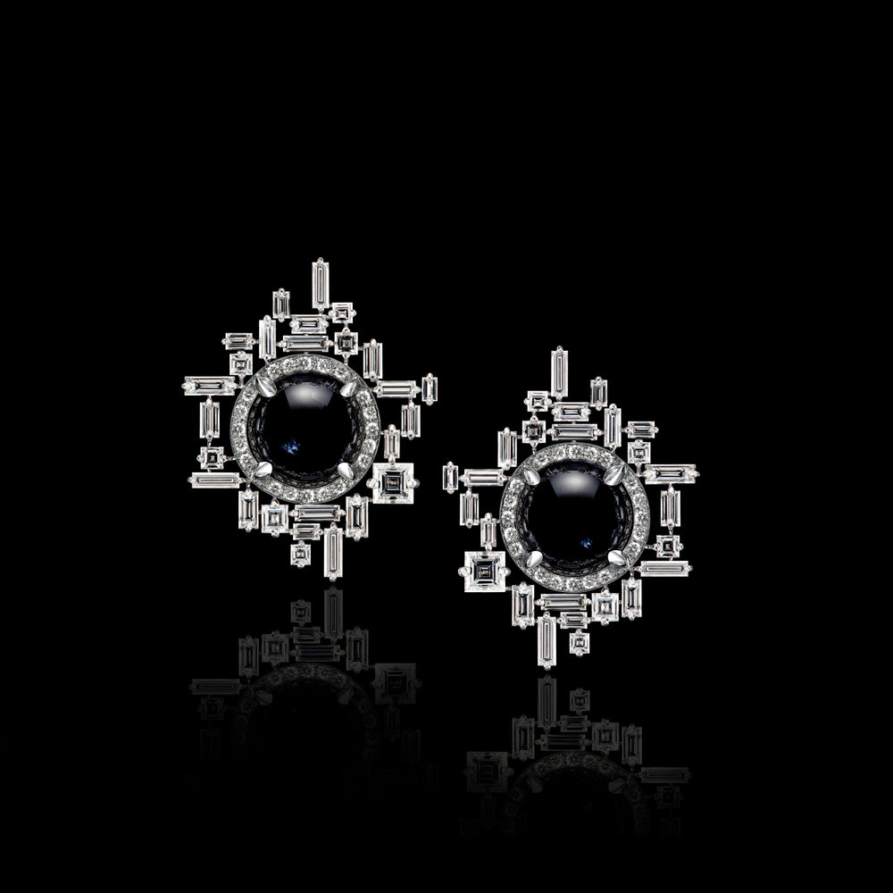 Stella Earrings featuring Diamonds and Australian Black Sapphires in 18ct white gold by Stefano Canturi Stella Earrings featuring Diamonds and Australian Black Sapphires in 18ct white gold by Stefano Canturi