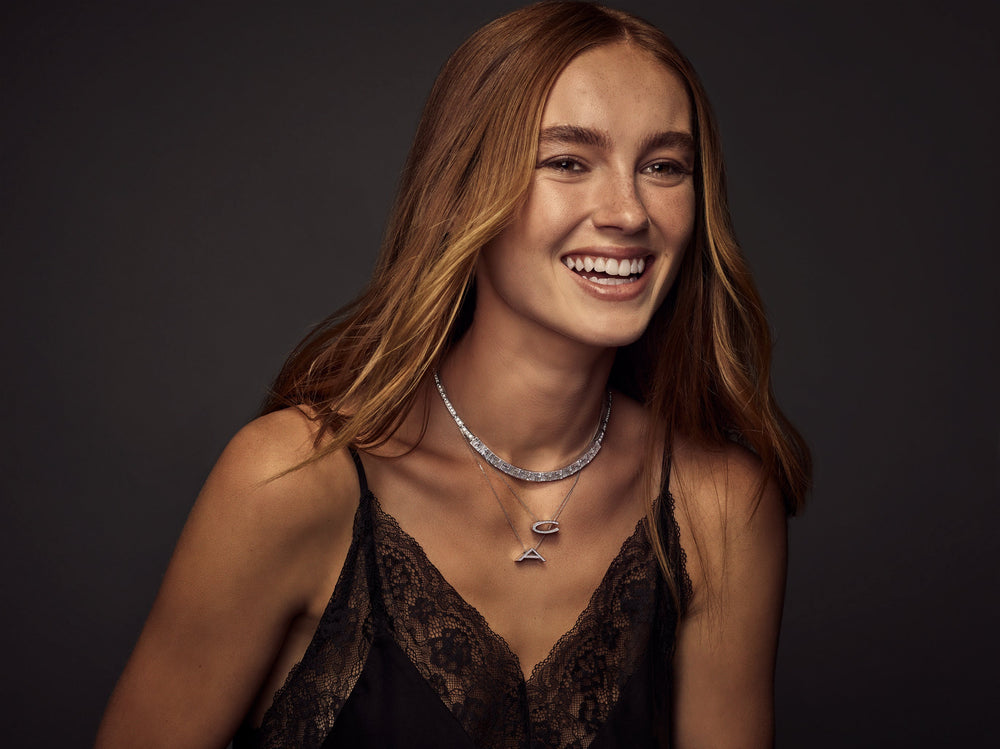 Canturi Alphabet Pendant – A handcrafted luxury pendant featuring an elegant letter design, adorned with exquisite diamonds for a personalised touch. Handcrafted in Australia.