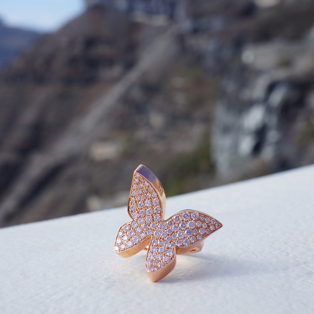 Odyssey Butterfly Diamond Ring by Stefano Canturi – A luxurious ring featuring a whimsical butterfly design, adorned with sparkling diamonds, capturing elegance and the beauty of flight.