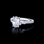 Cubism Upswept 1.50ct Oval diamond engagement ring in 18ct white gold by Stefano Canturi