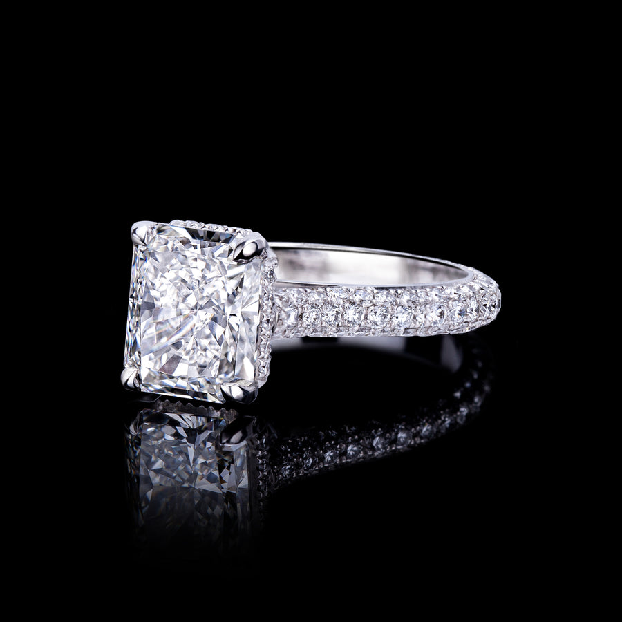 Venus 3.03ct Radiant diamond ring in 18ct white gold by Stefano Canturi