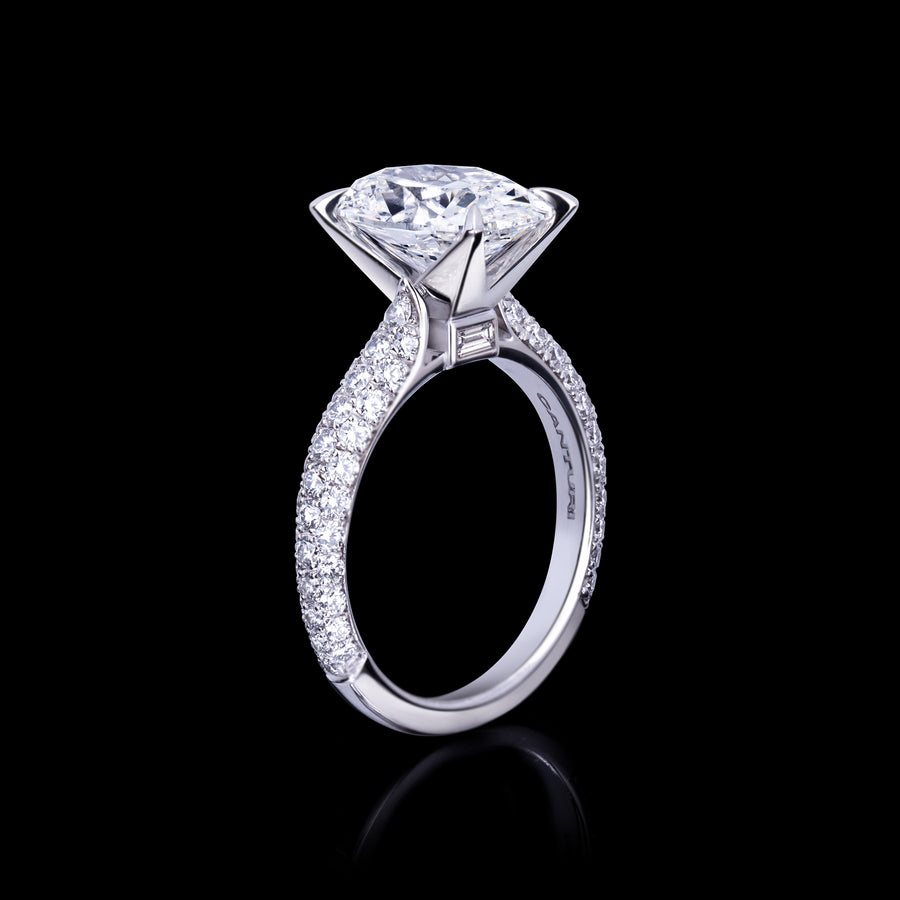 Silhouette 4ct Oval diamond engagement ring 18ct white gold by Stefano Canturi