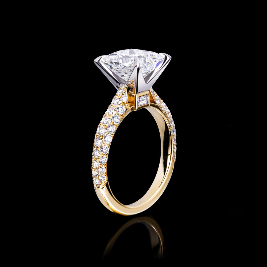 Silhouette 3.02ct Princess cut diamond engagement ring by Stefano Canturi