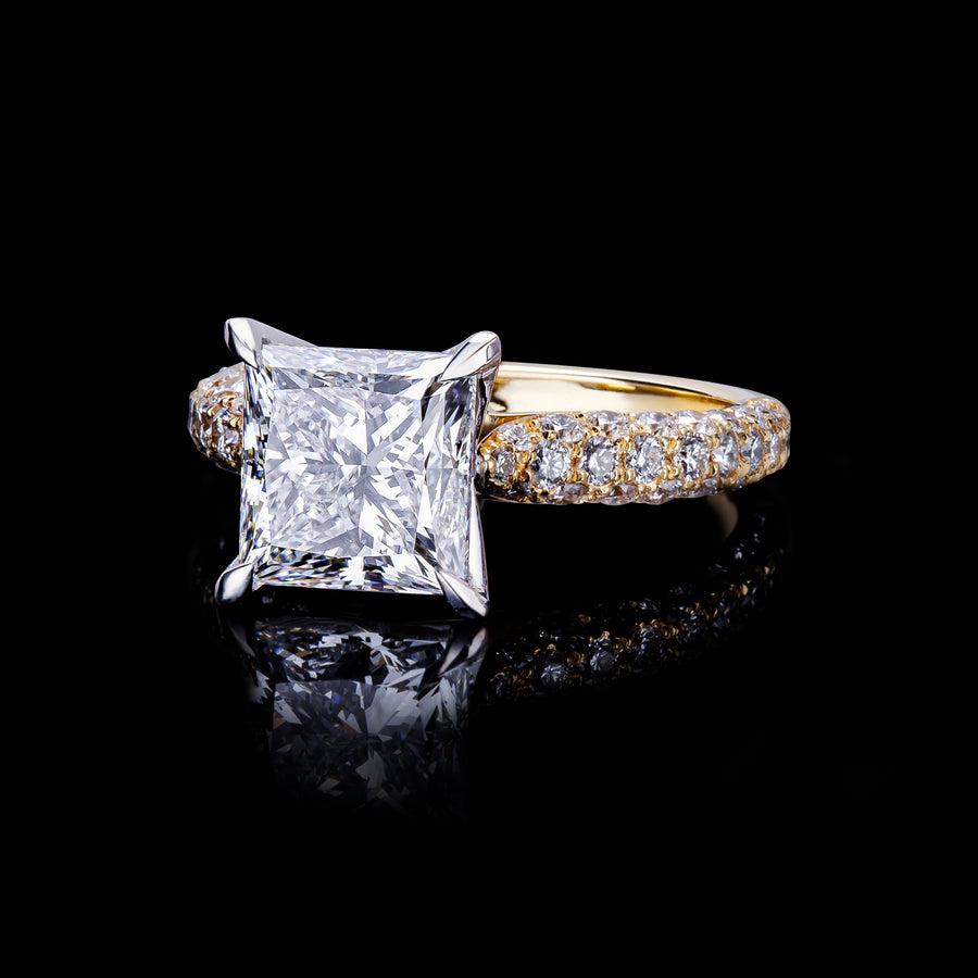 Silhouette 3.02ct Princess cut diamond engagement ring by Stefano Canturi