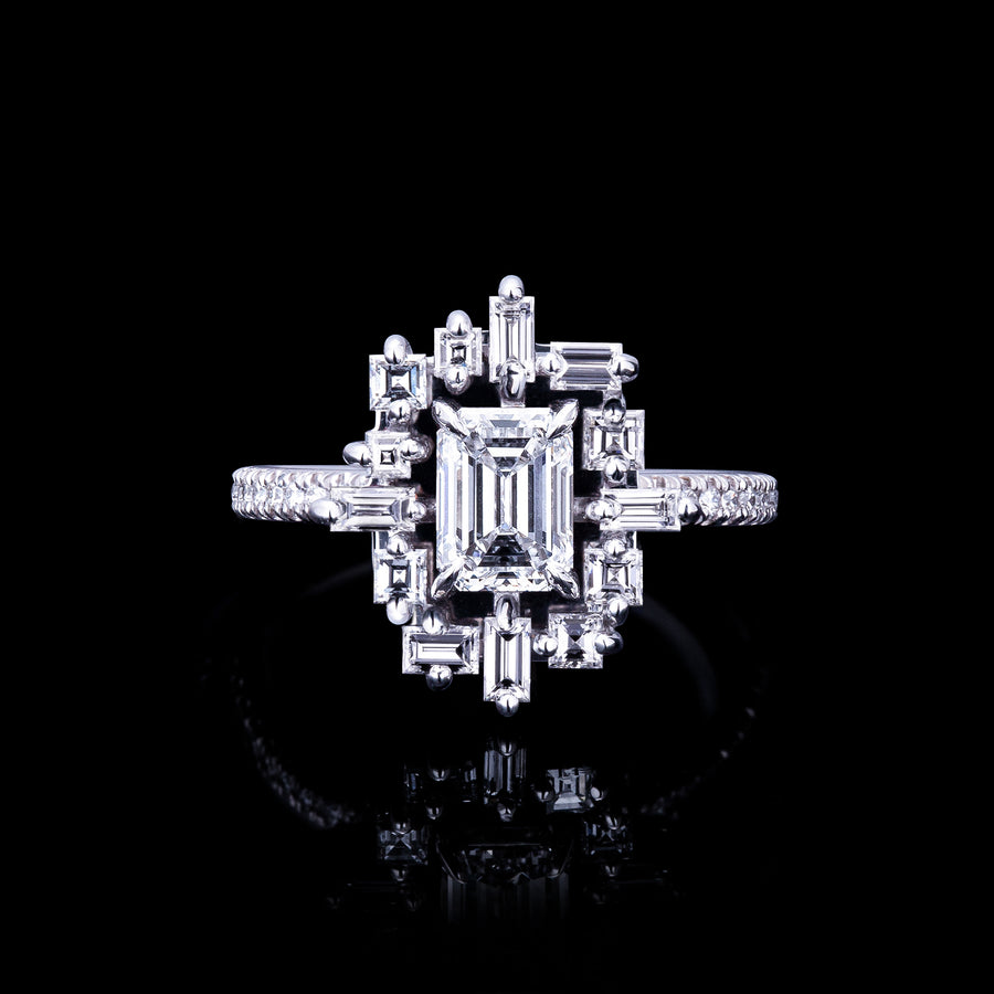 Stella 0.70ct D/VVS1 Emerald Diamond Engagement ring by Stefano Canturi 