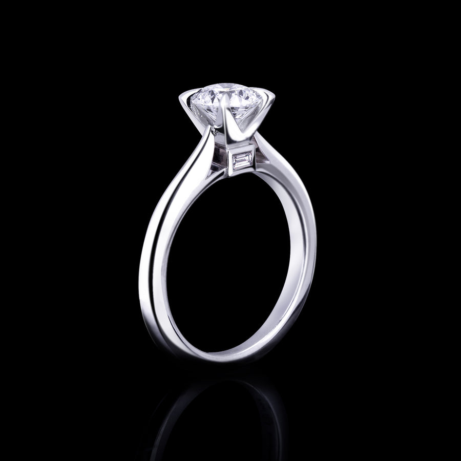 Silhouette 1.02ct Round brilliant cut diamond engagement ring by Stefano Canturi