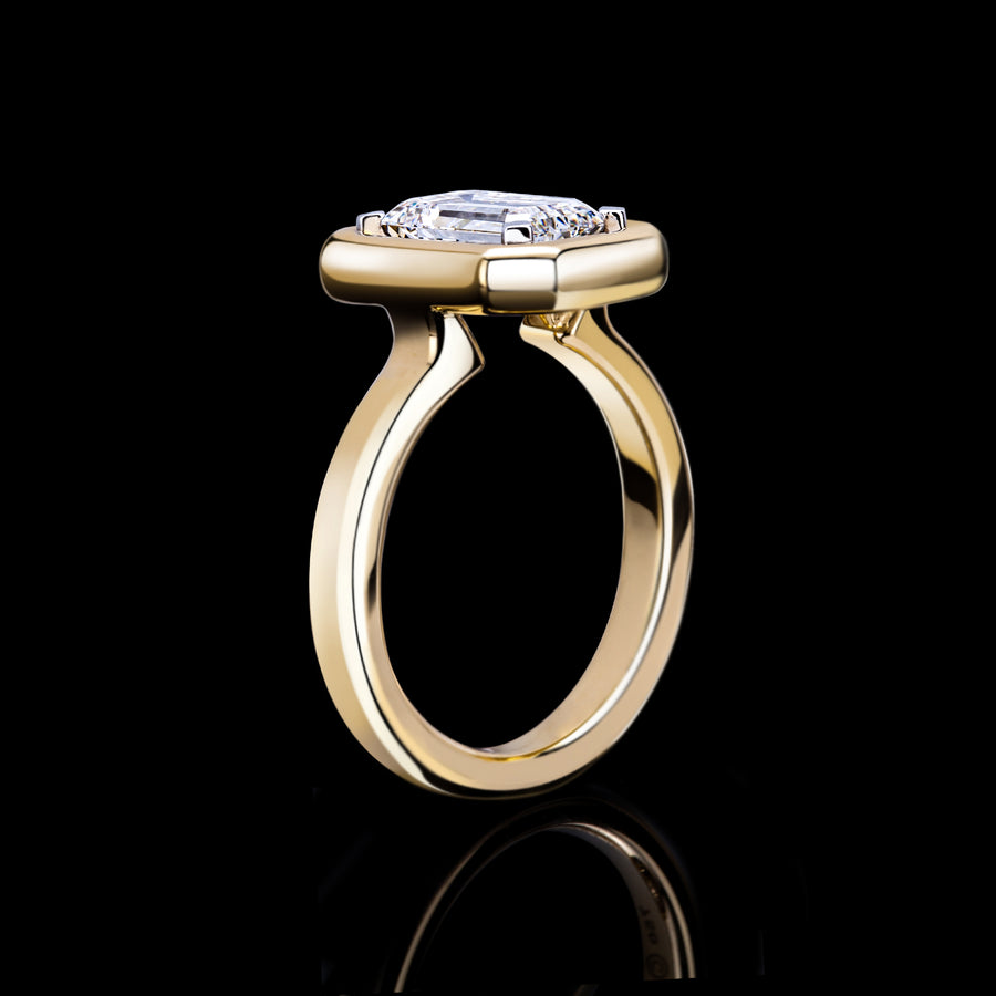Athena 18ct yellow gold 2.01ct Emerald cut diamond ring by Stefano Canturi