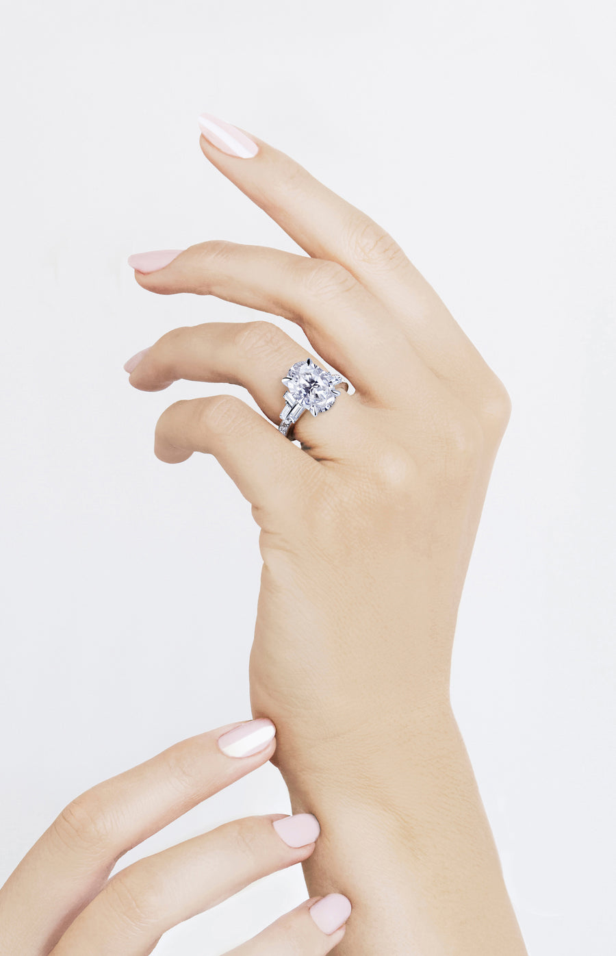 Cubism Upswept Oval diamond engagement ring by Stefano Canturi