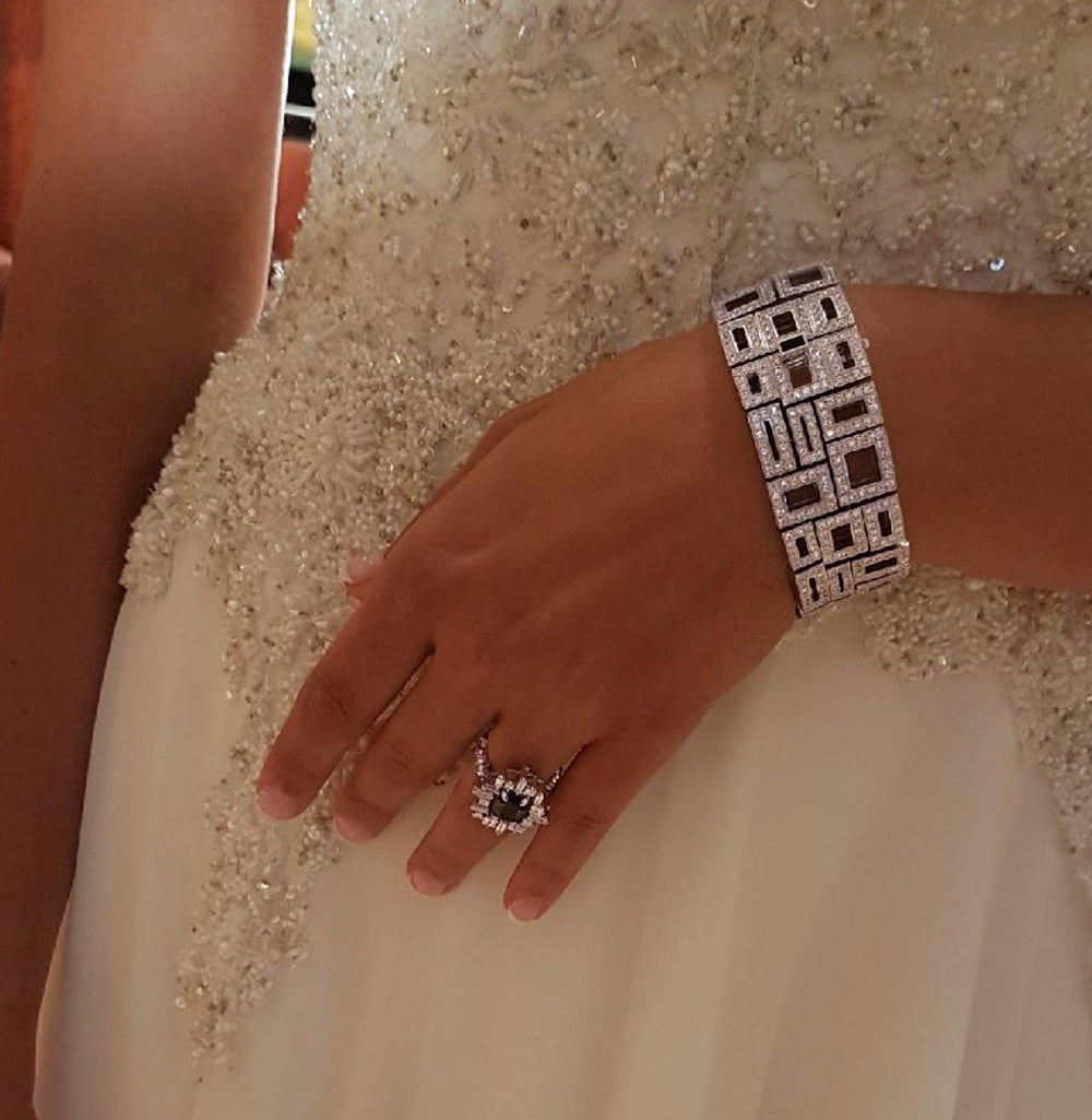 Geometric diamond bracelet in 18ct white gold by Stefano Canturi