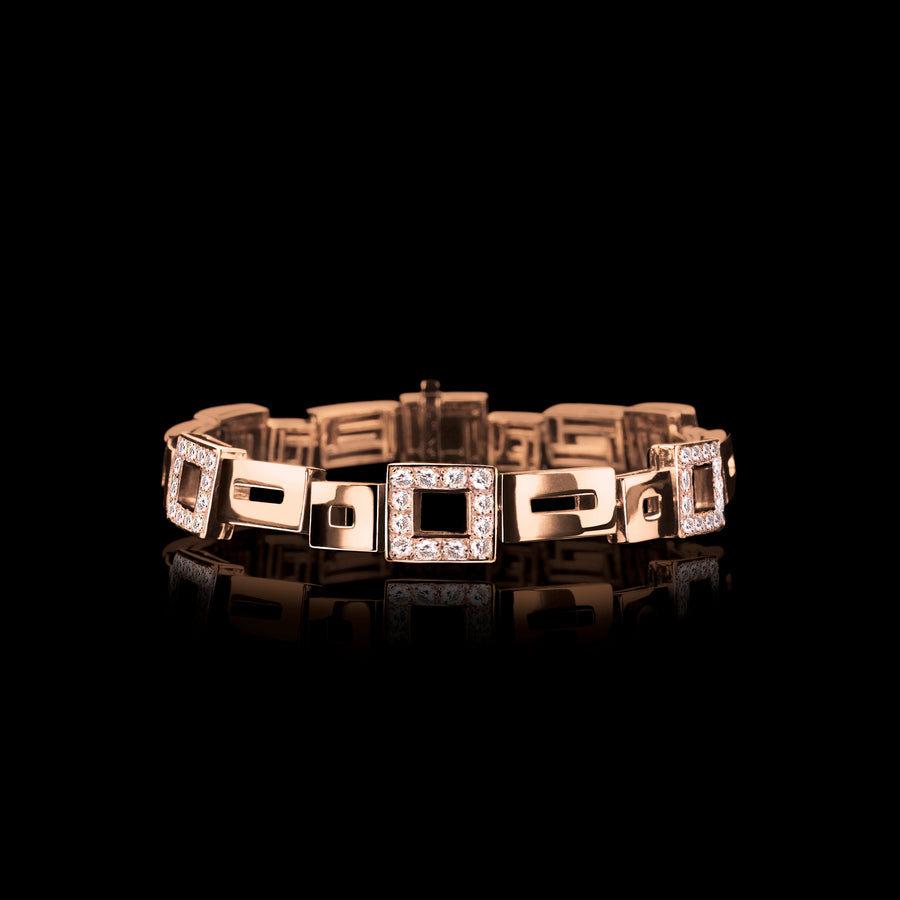 Geometric diamond bracelet in 18ct pink gold by Stefano Canturi