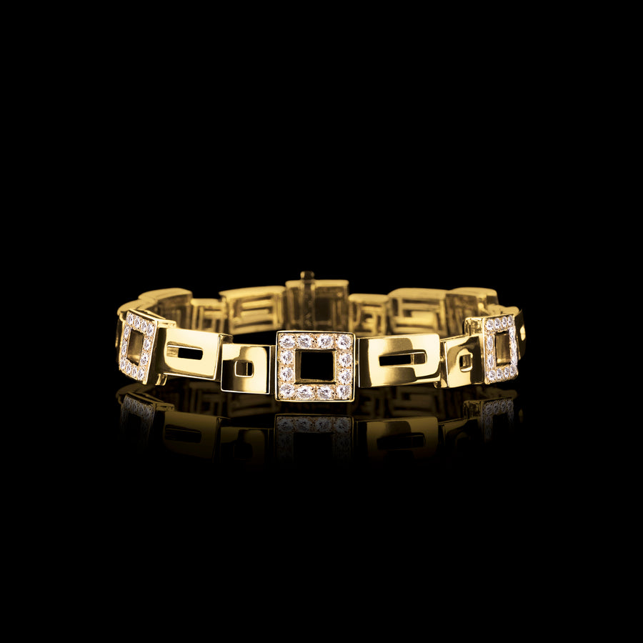 Geometric diamond bracelet in 18ct yellow gold by Stefano Canturi