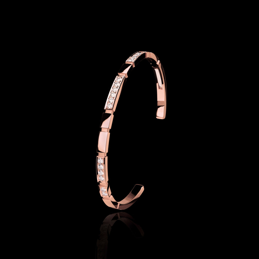 Eternal Alternate diamond Mini bangle in 18ct pink gold by Stefano Canturi