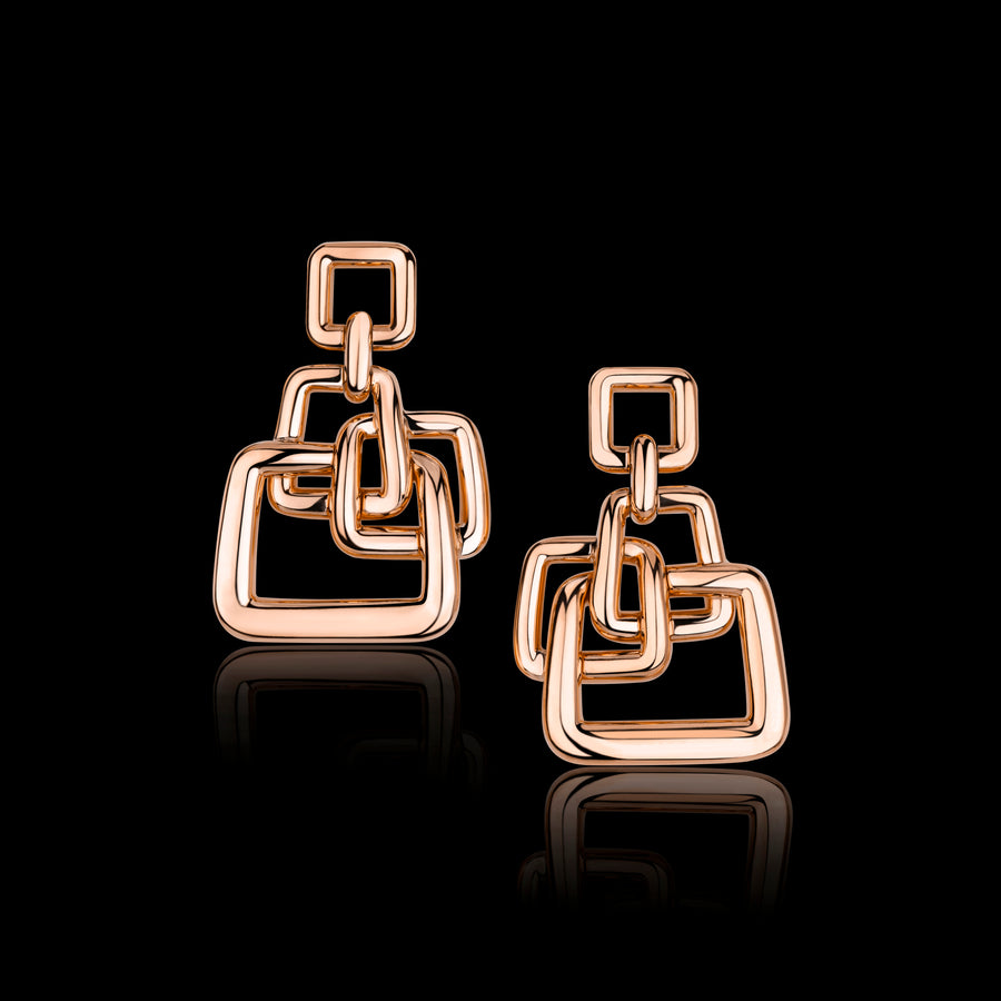 Affinity 4 Link Gold earrings in 18ct pink gold by Stefano Canturi