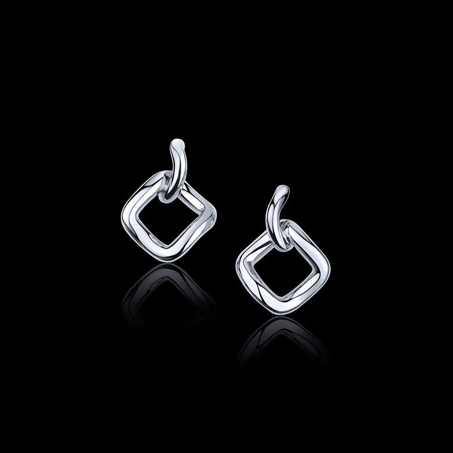 Affinity interlink earrings in 18ct white gold by Stefano Canturi