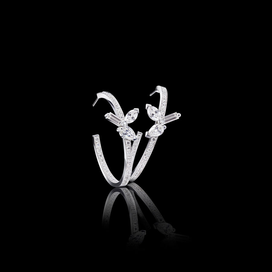 Primavera 30mm Diamond Hoop Earrings in 18ct white gold by Stefano Canturi