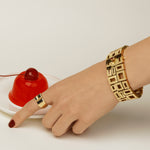 Cubism Signet Australian black spinel ring set in 18ct yellow gold by Stefano Canturi