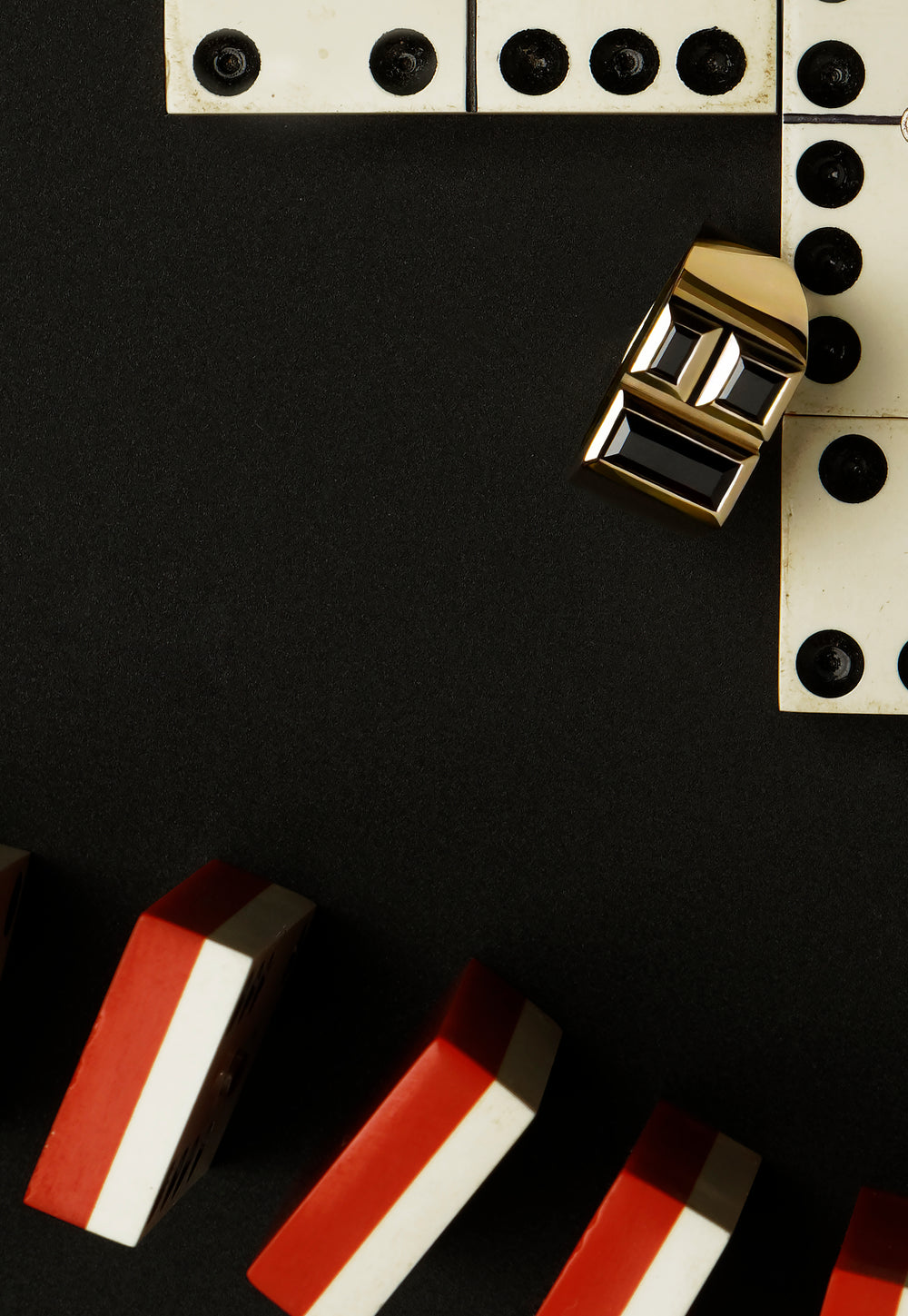 Cubism Signet Australian black spinel ring set in 18ct yellow gold by Stefano Canturi