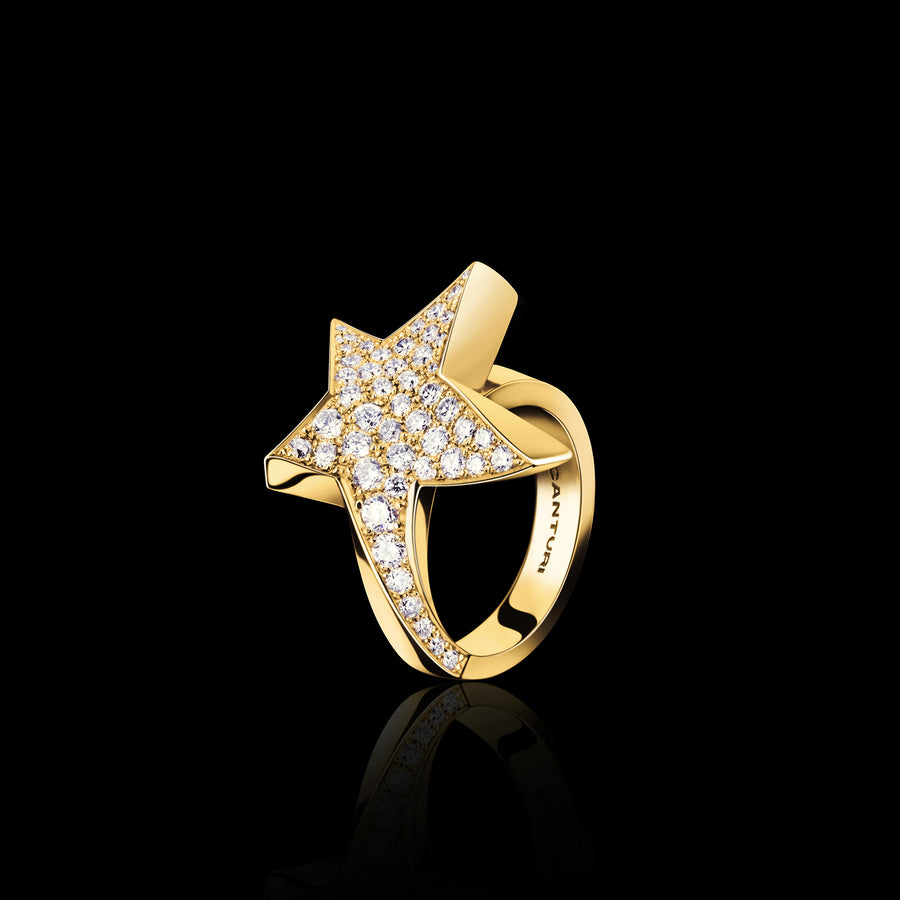 Odyssey diamond Star ring in 18ct yellow gold by Stefano Canturi