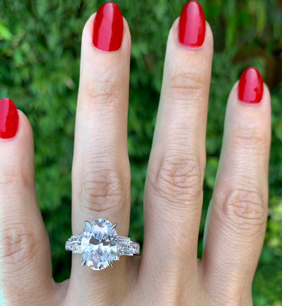 Cubism Upswept Oval diamond engagement ring by Stefano Canturi
