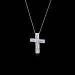 Cubism 23 set diamond cross necklace in 18ct white gold by Stefano Canturi
