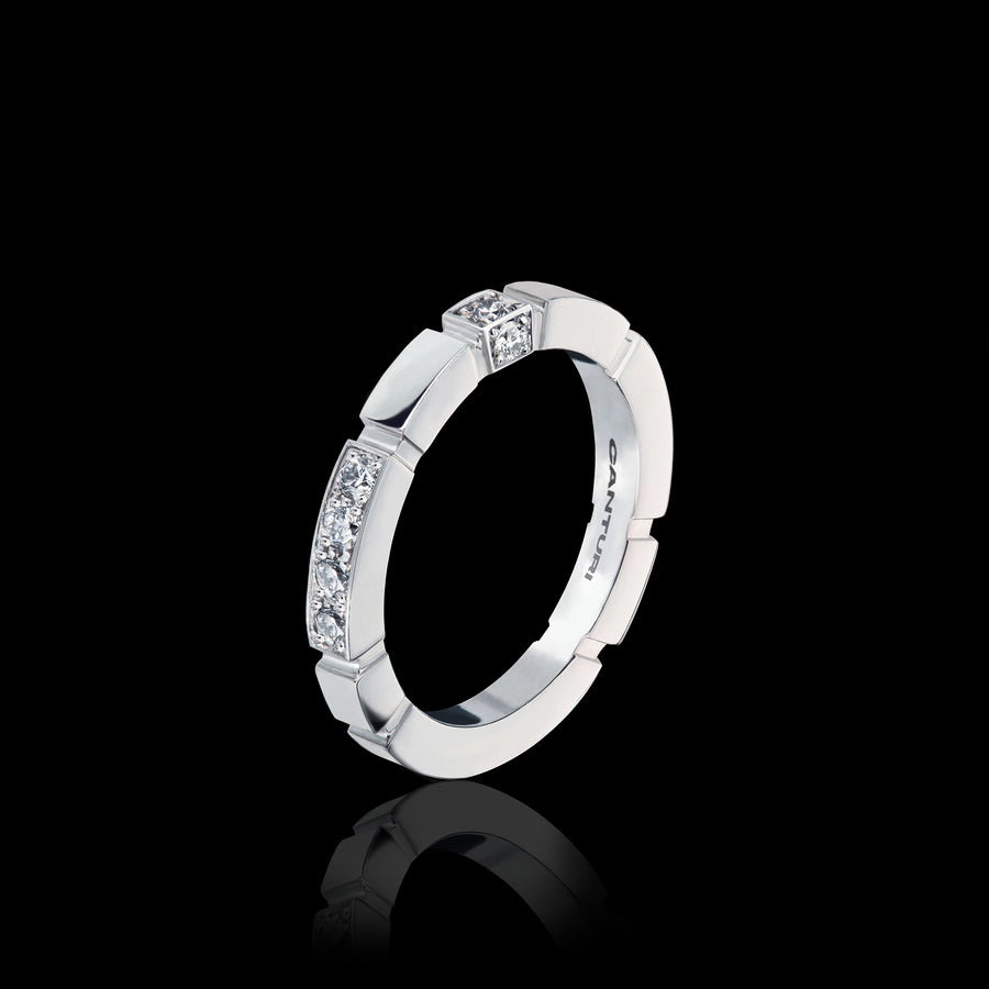 Regina Alternate Diamond Ring in 18ct White Gold by Stefano Canturi