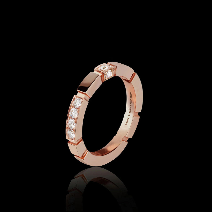 Regina Alternate Diamond Ring in 18ct Pink Gold by Stefano Canturi