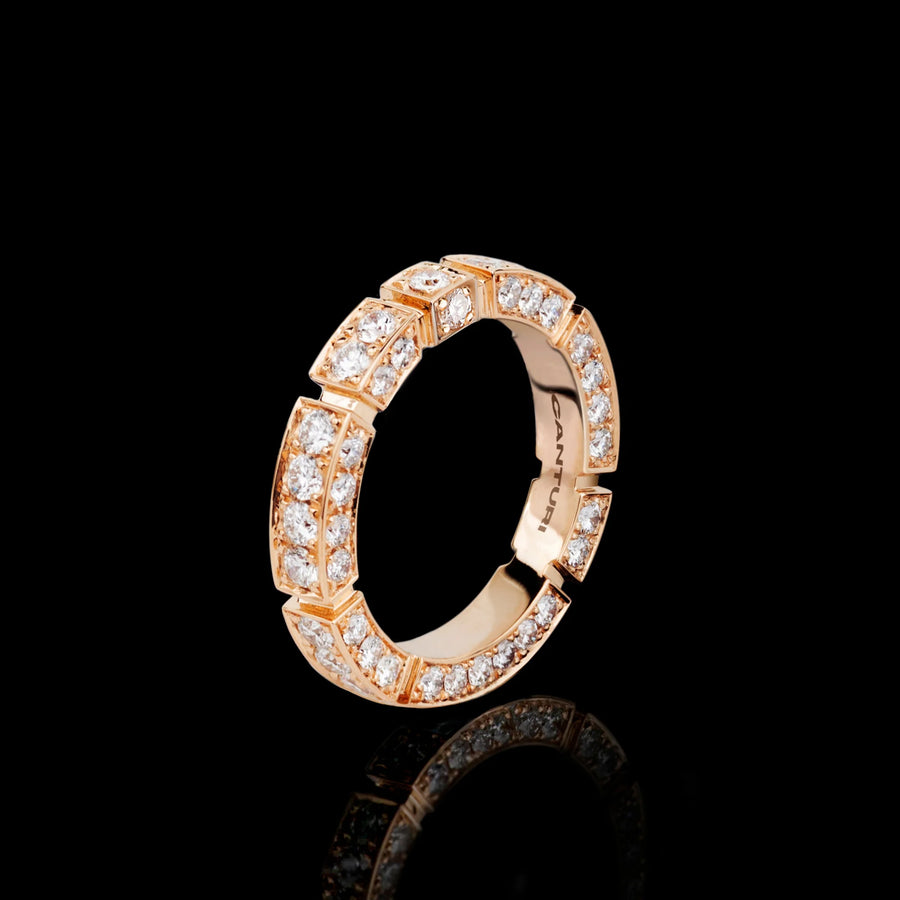 Regina full diamond ring in 18ct pink gold by Stefano Canturi