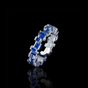 Radiant ceylon sapphire ring in 18ct white gold by Stefano Canturi