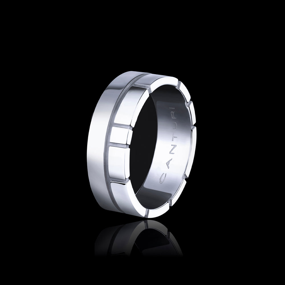 Eternal double band ring set in 18ct white gold by Stefano Canturi