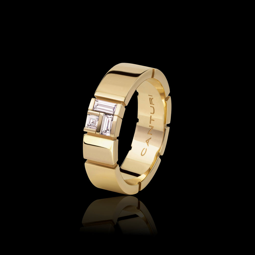 Eternal Cubism diamond set ring in 18ct yellow gold by Stefano Canturi