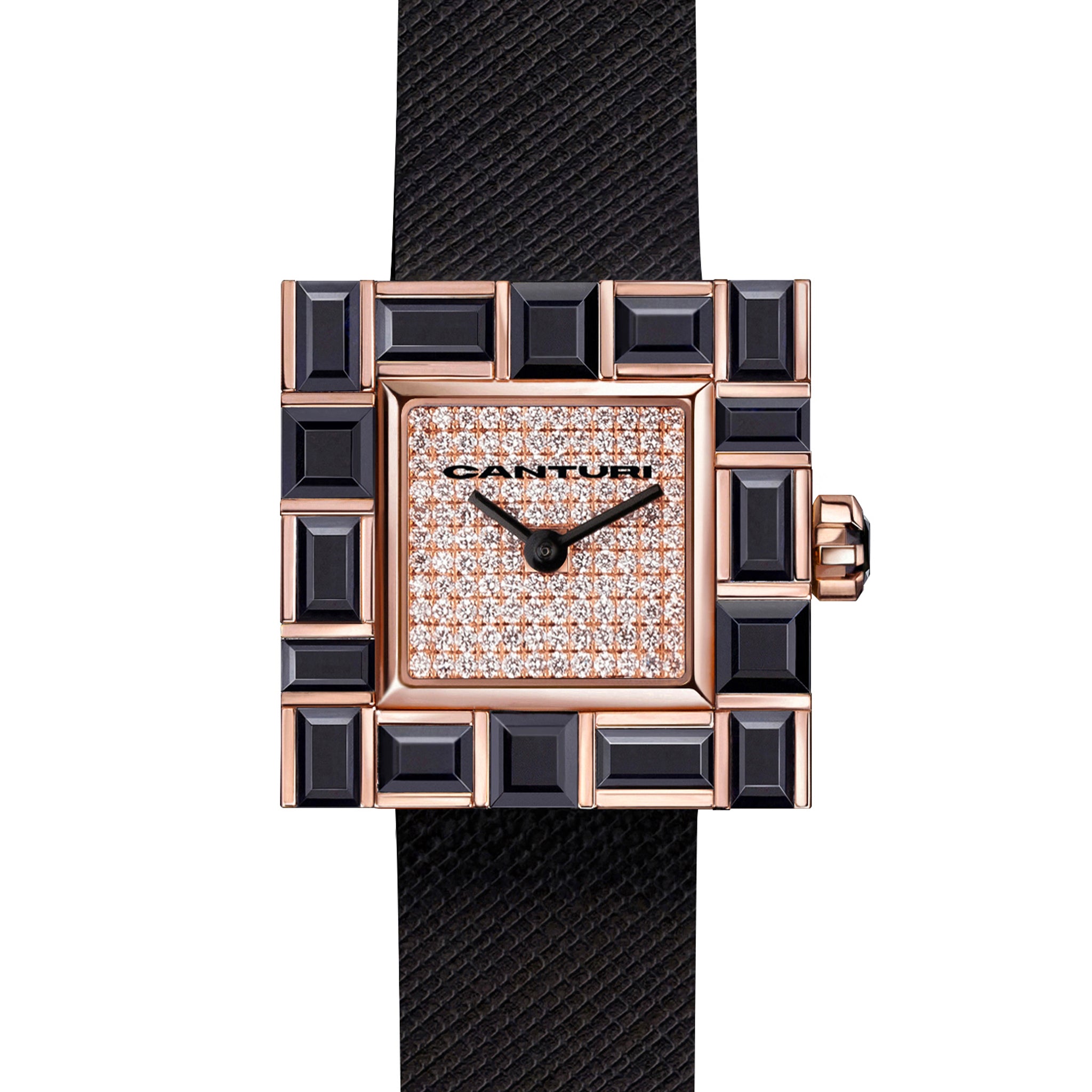 Black and gold diamond watch clearance