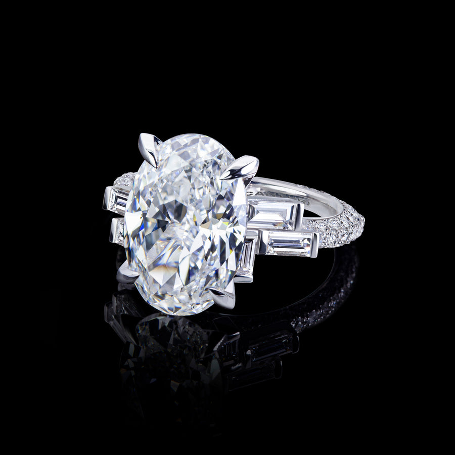 Cubism Upswept Oval diamond engagement ring by Stefano Canturi