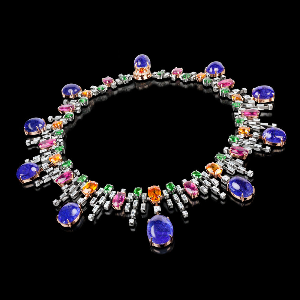 Iris diamond and coloured gemstone neckpiece by Stefano Canturi
