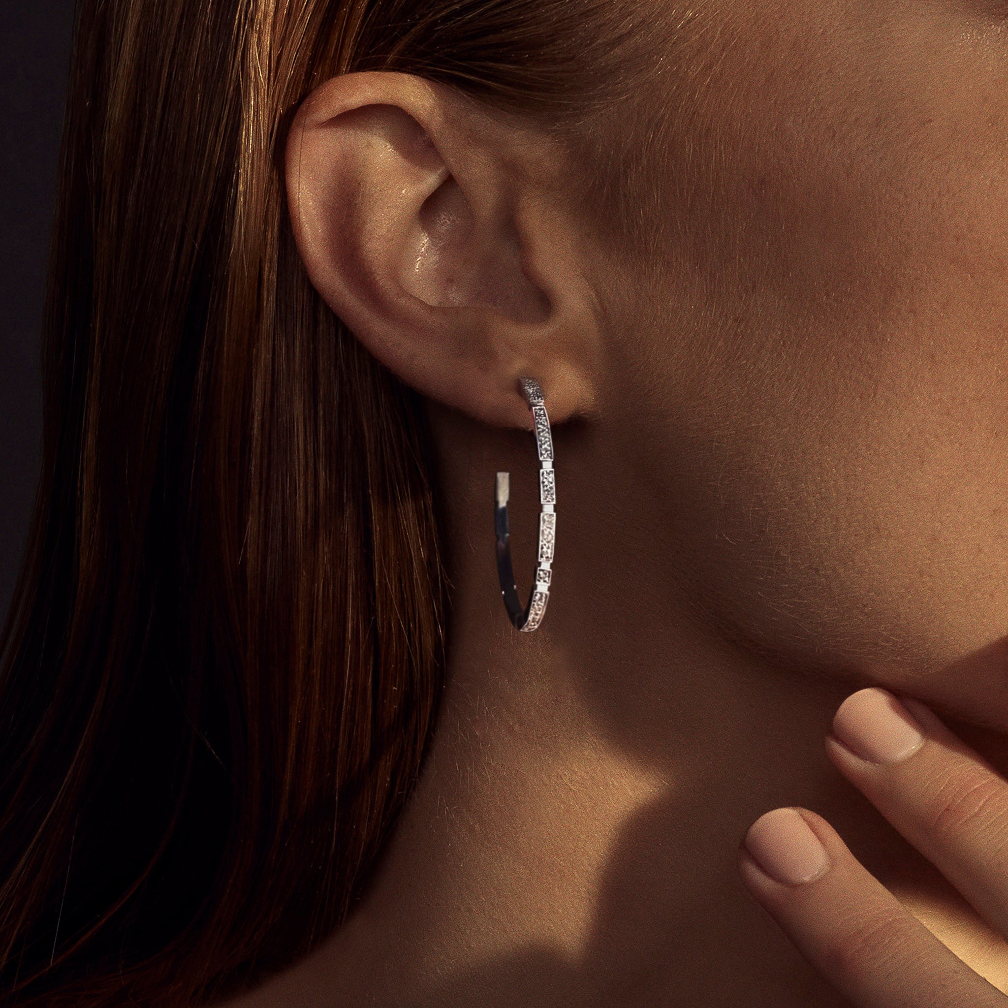 Regina diamond hoop earrings