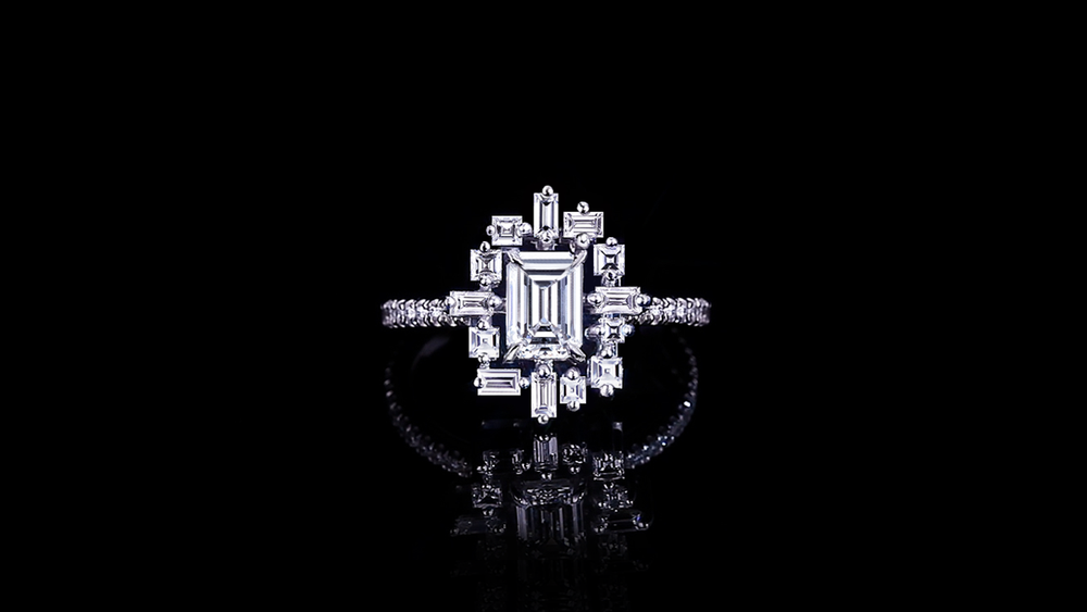 Stella 0.70ct Emerald Diamond Engagement Ring in 18ct white gold by Stefano Canturi