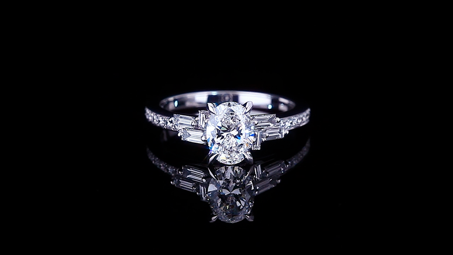 Cubism Upswept 1.00ct Oval Diamond Engagement Ring in 18ct white gold by Stefano Canturi