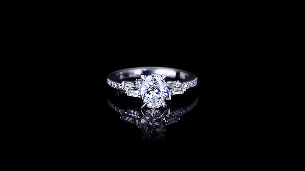 Cubism Upswept 1.00ct Oval Diamond Engagement Ring in 18ct white gold by Stefano Canturi
